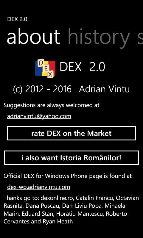 DEX for Windows Phone About